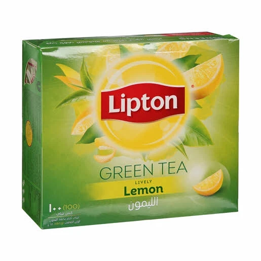 ليبتون شاي أخضر بالليمون 100 كيس