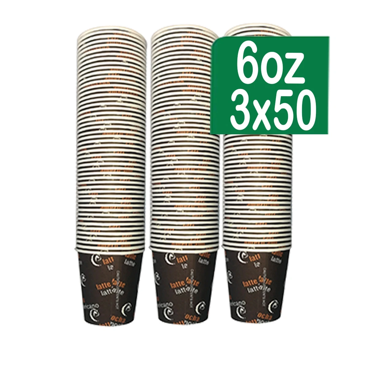 كاسات ورقية 6 أونز 50x3