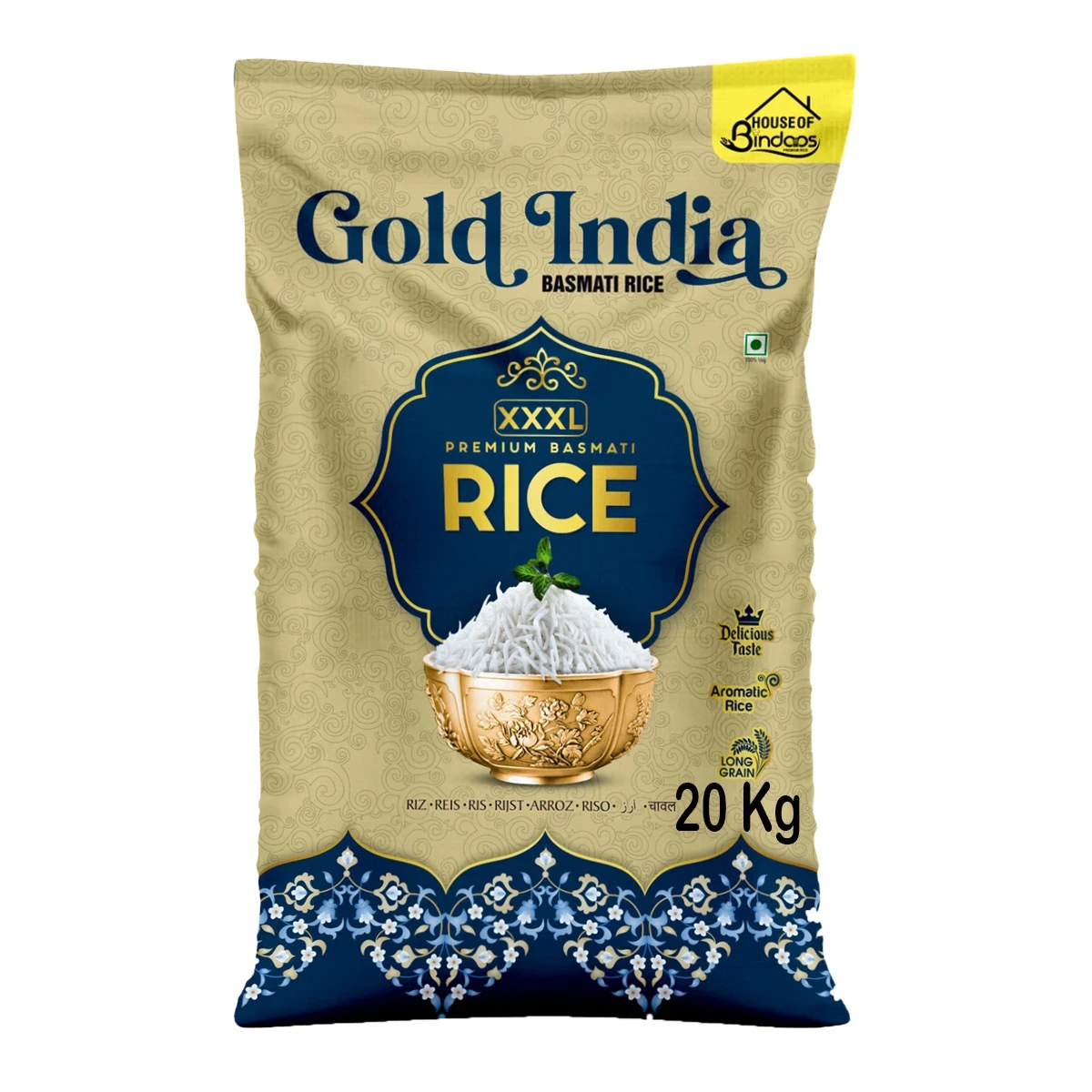 رز ذهبي هندي بسمتي 20 كجم