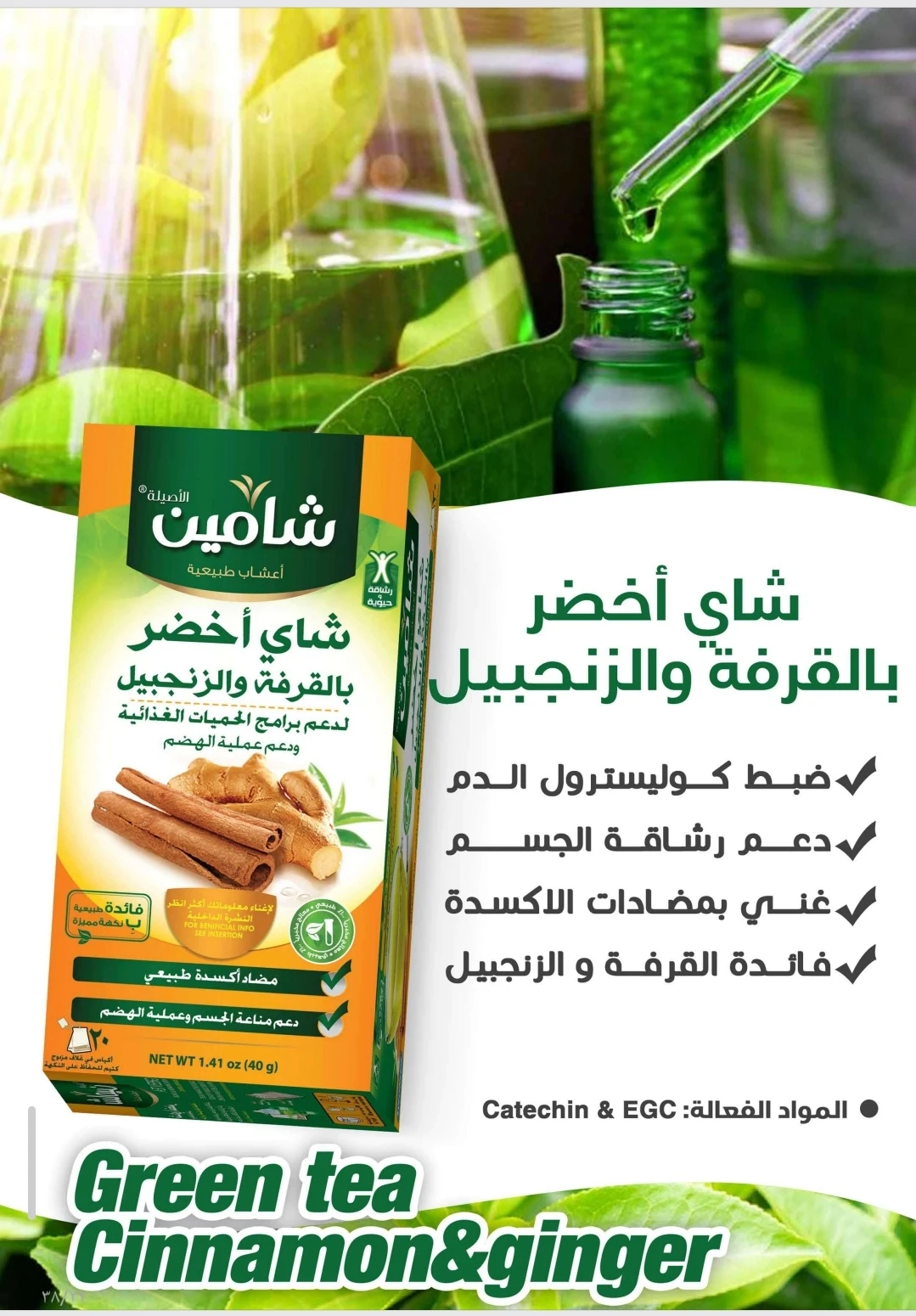 Green tea with cinnamon and ginger