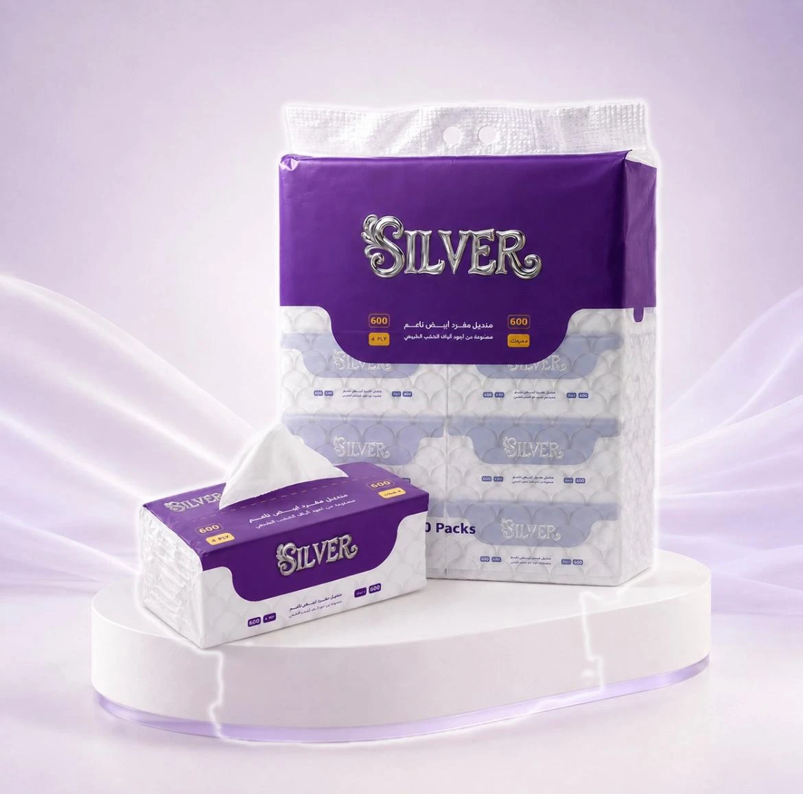 Pack, 600 Tissues - SILVER