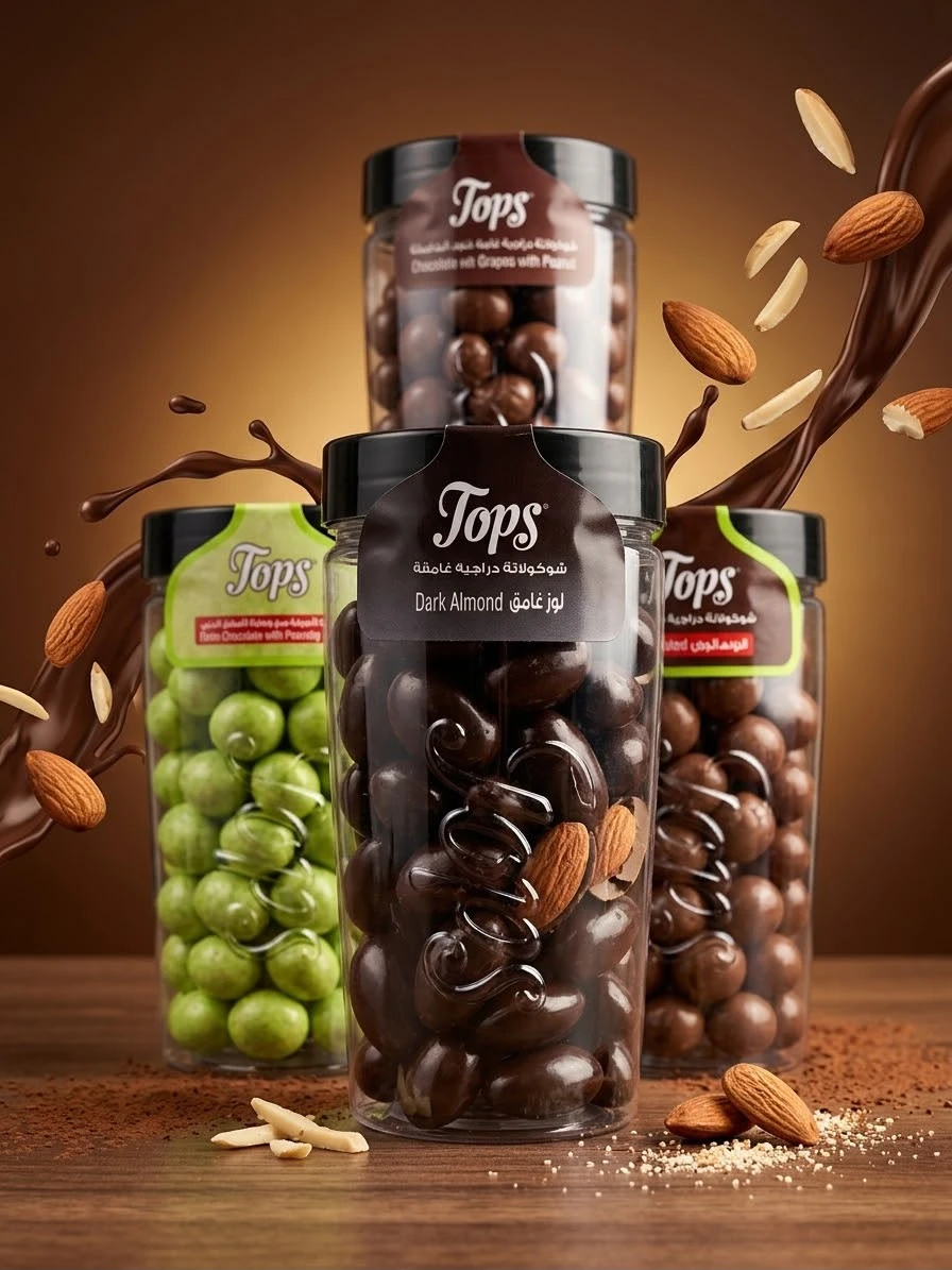 Dragee Dark Almond 230g - TOPS