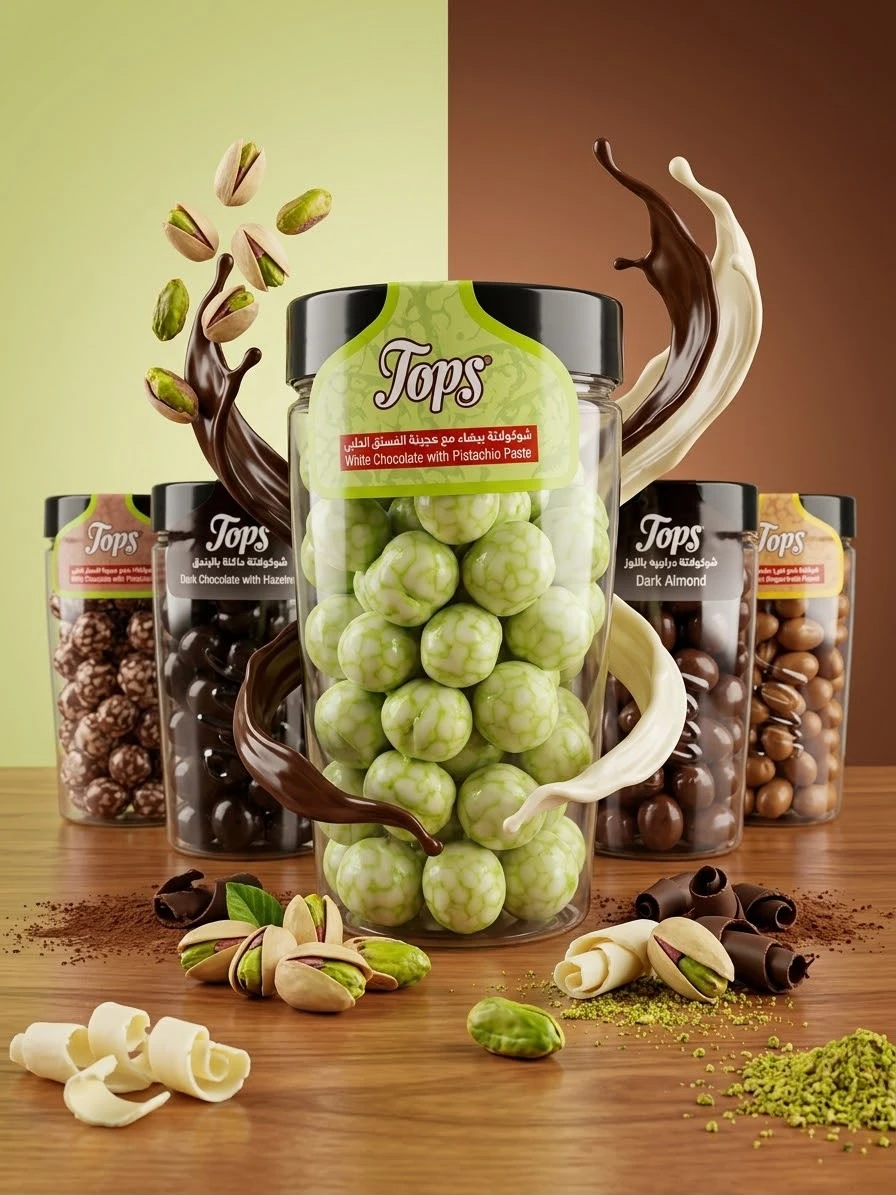 Dragee White Chocolate With Pistachio Paste 230g - TOPS