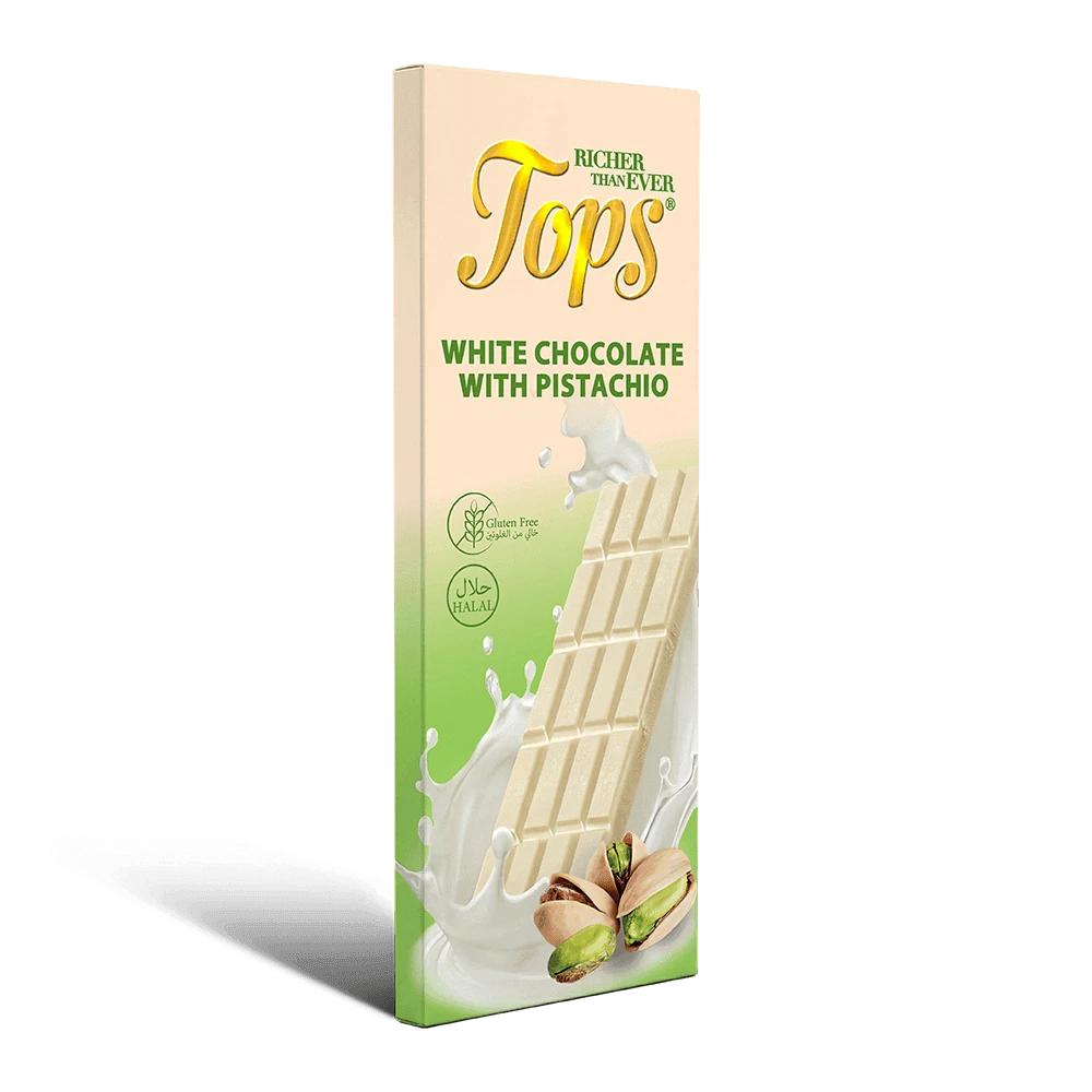 White Chocolate With Pistachio 100g - TOPS