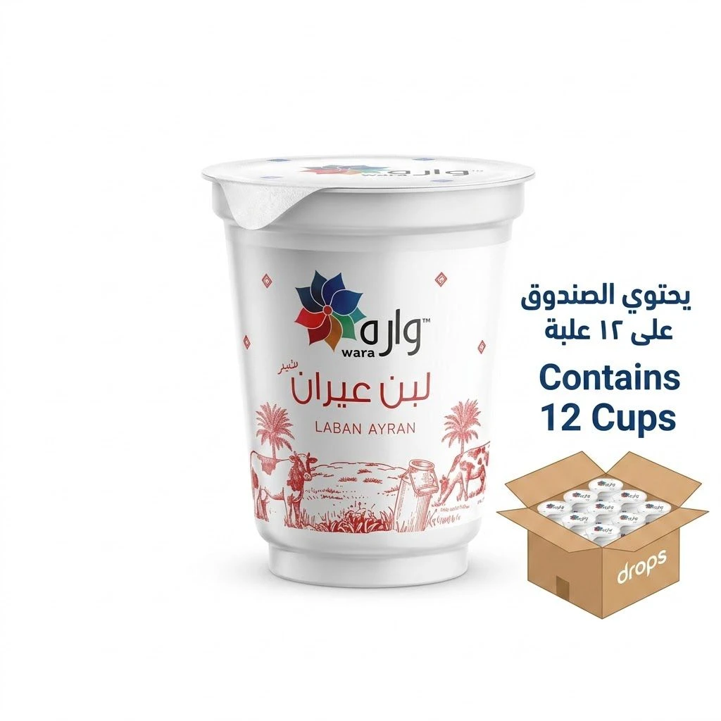 A pack of 12 Ayran yogurt cups - Wara