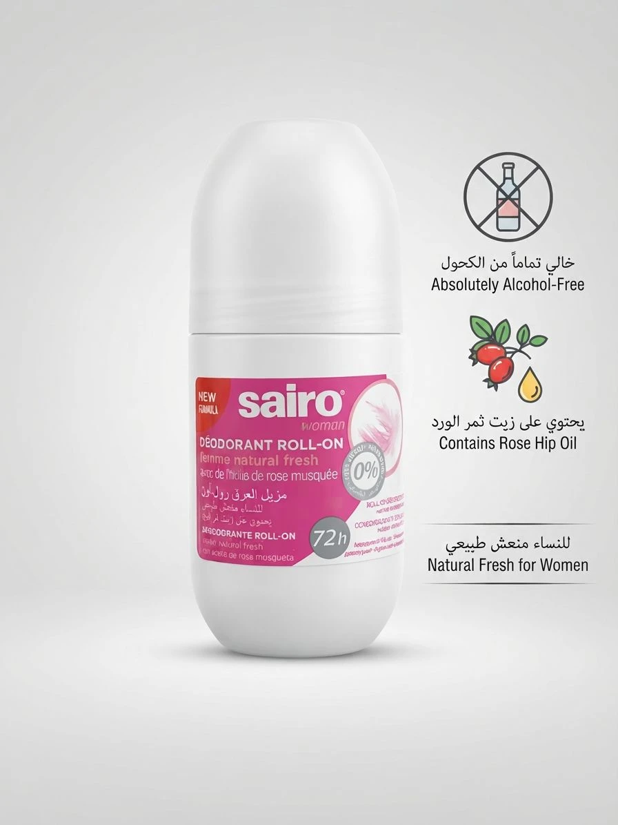 Women's Deodorant with Rosehip Oil, Refreshing Naturals, 50ml - SAIRO