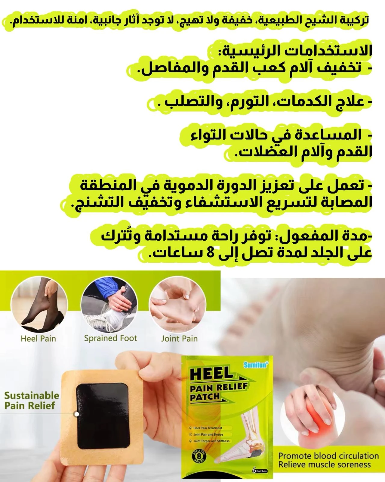 Heel Pain Relief Patch 6pcs - SUMIFUN