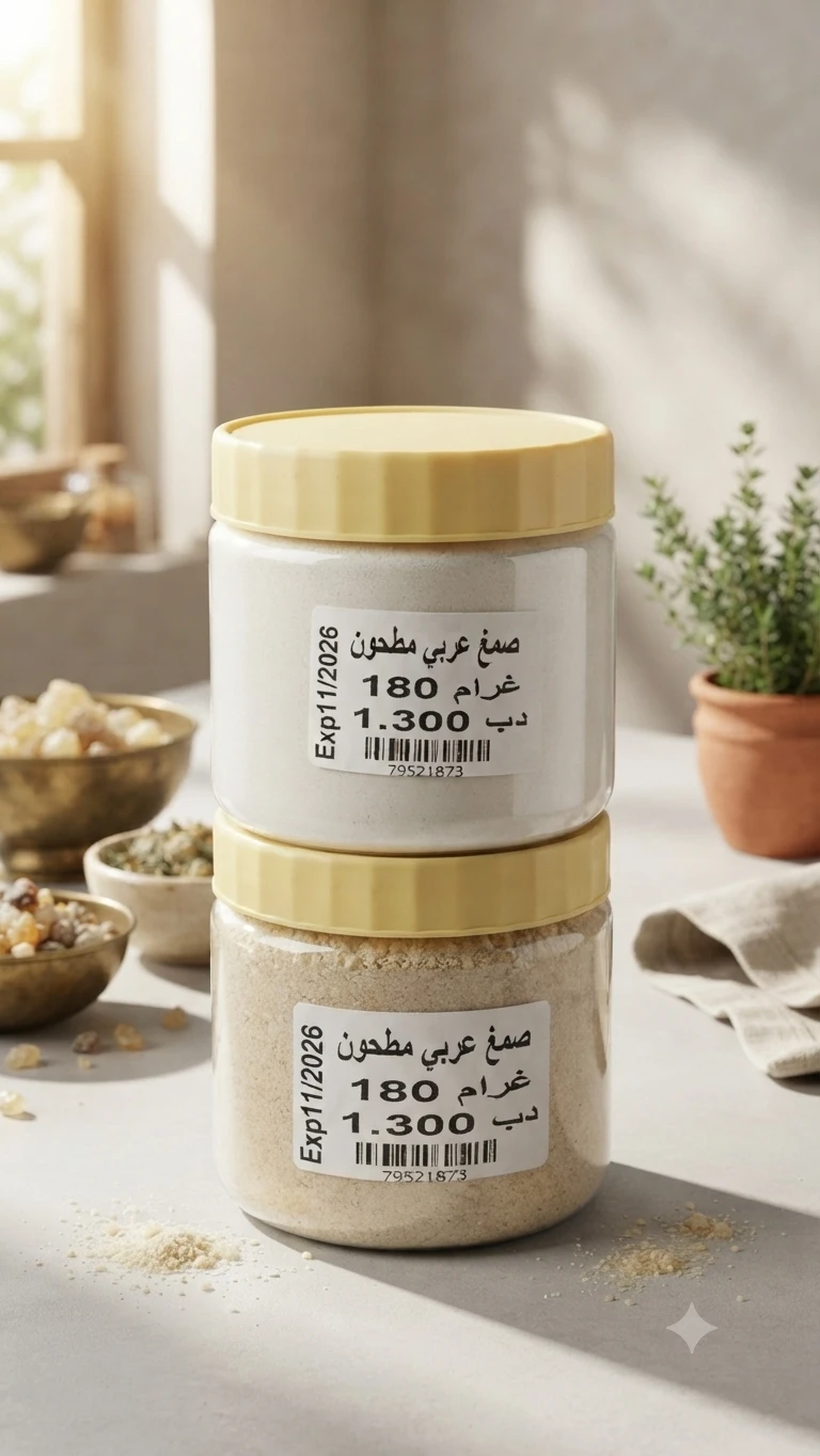 Ground gum arabic
