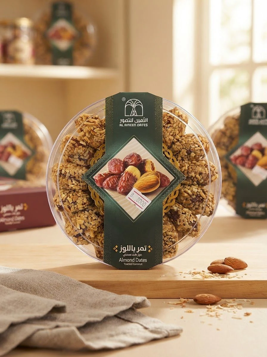 Stuffed dates covered with toasted coconut - Al-Amin Dates
