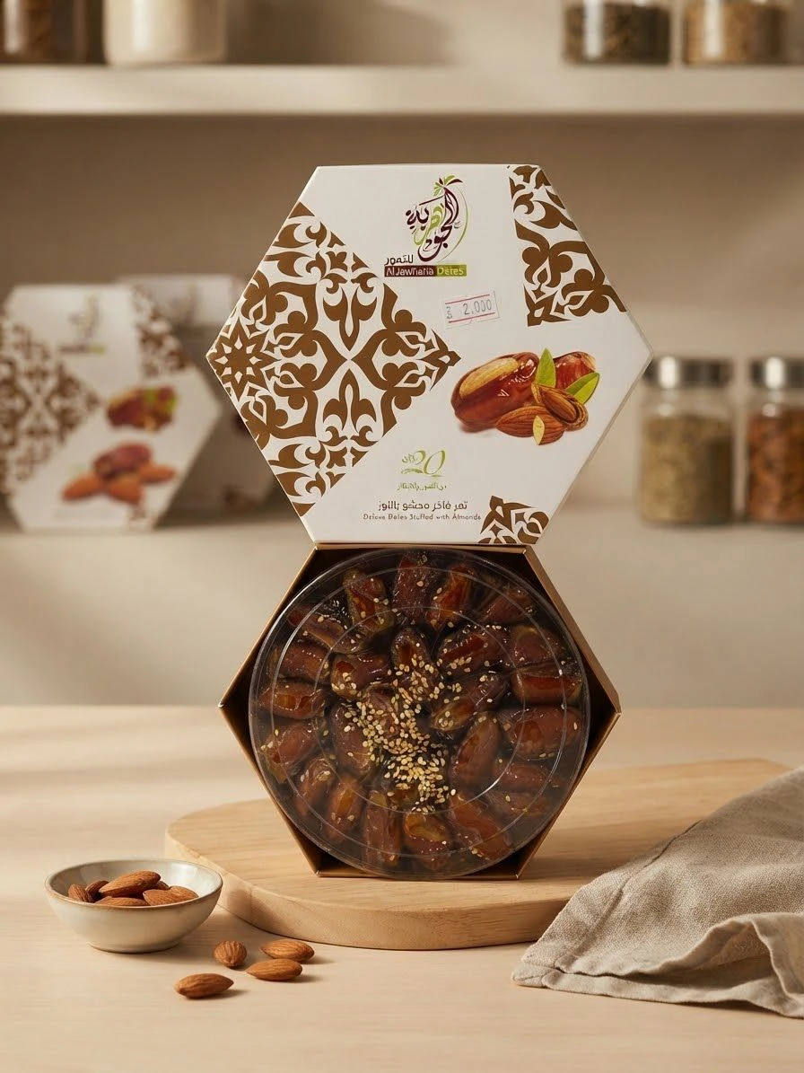 Premium dates stuffed with almonds 500g - Al Jawharia Dates