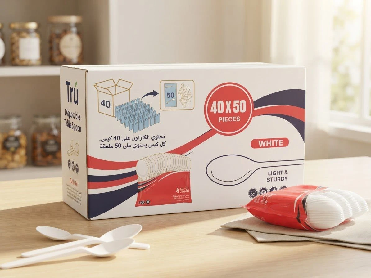 Carton of 40 plastic spoons - TRU