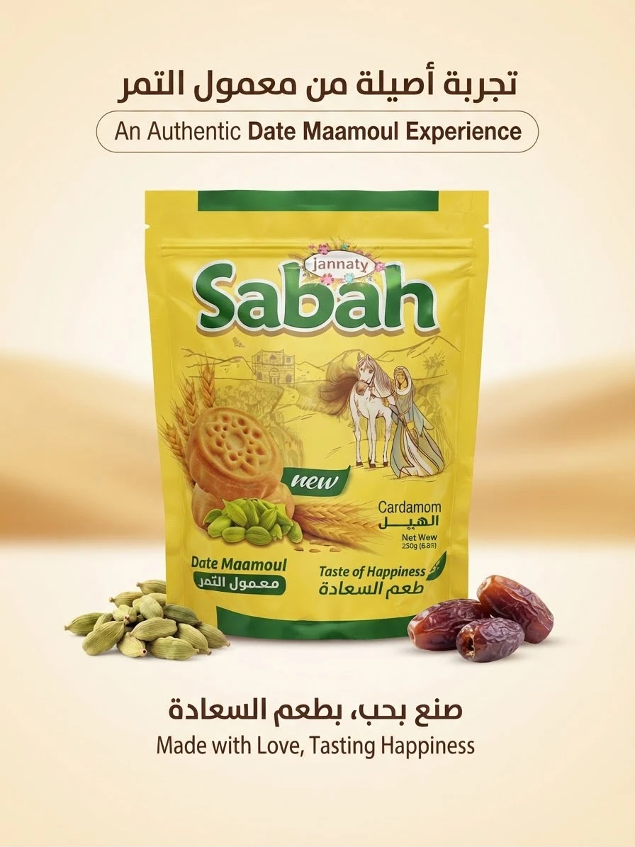 Sabah Date Maamoul with Cardamom 250g - JANNATY