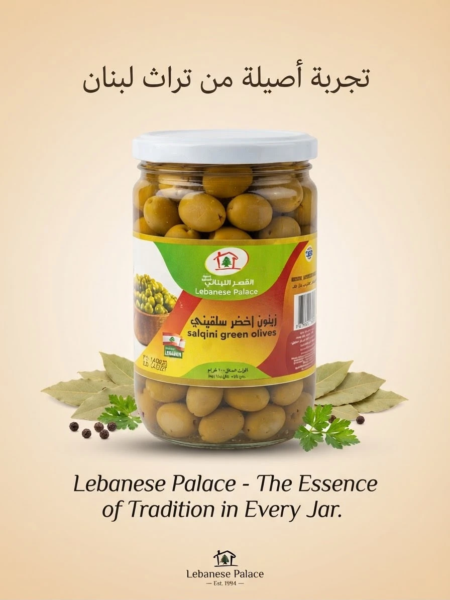 Al-Qasr Al-Lubnani - Salkini Green Olives 400g
