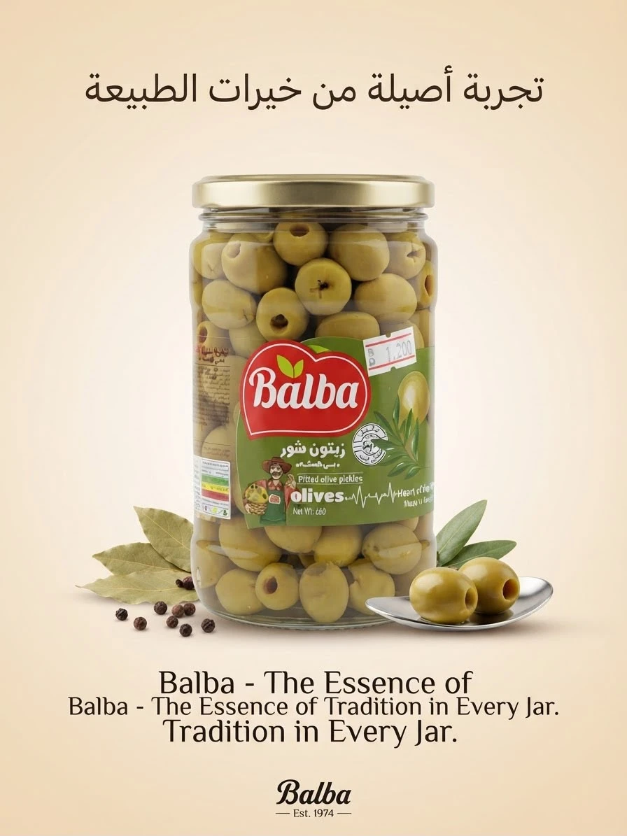 Pitted Olive Pickles 660g - BALBA
