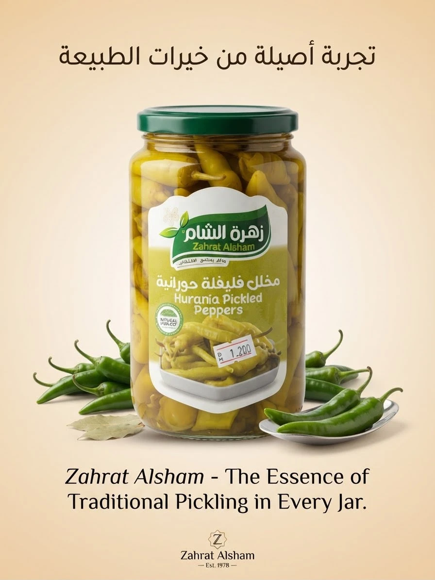 Haurani Pickled Peppers 950g - Zahrat Al-Sham