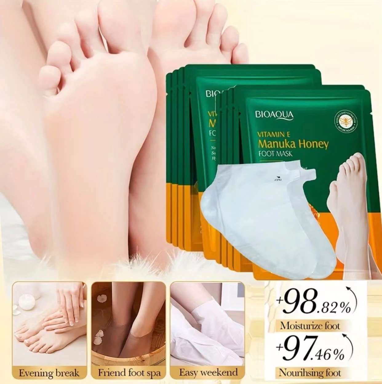 Manuka Honey Foot Mask 35ml - BIOAOUA