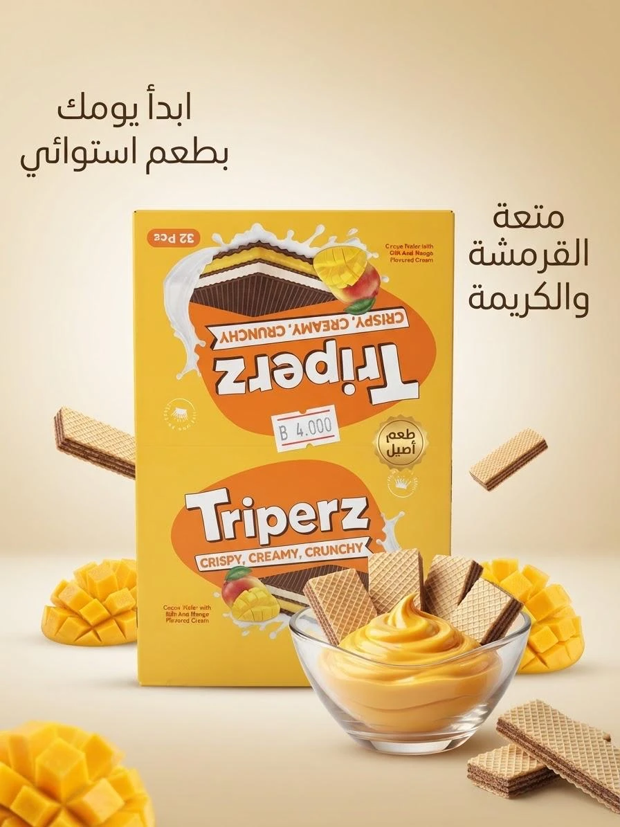 Crispy Wafer With Mango Cream 25g*32 - TRIPERZ