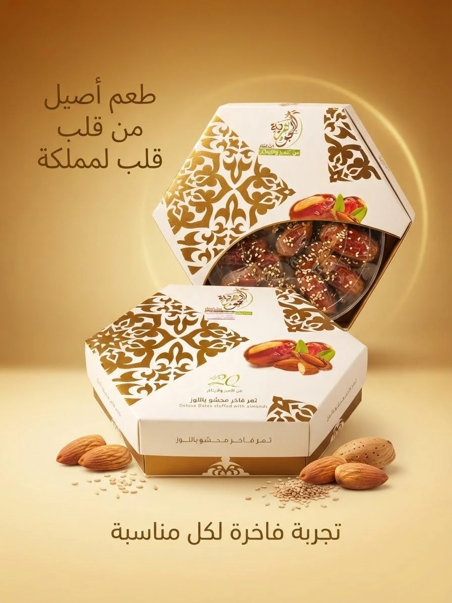Premium Almond-Stuffed Dates (500g) – Al-Jawhariya Dates
