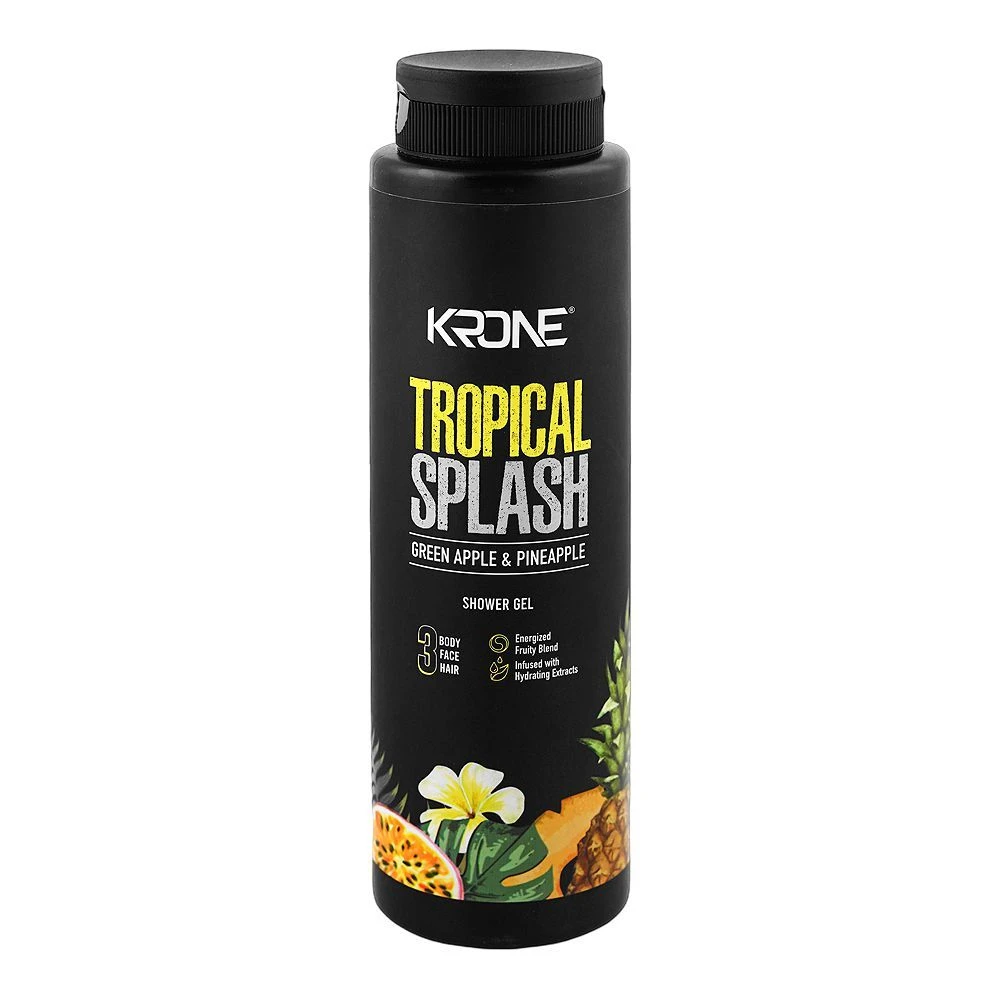 Tropical Splash Green Apple & Pineapple Shower Gel 600ml - KRONE