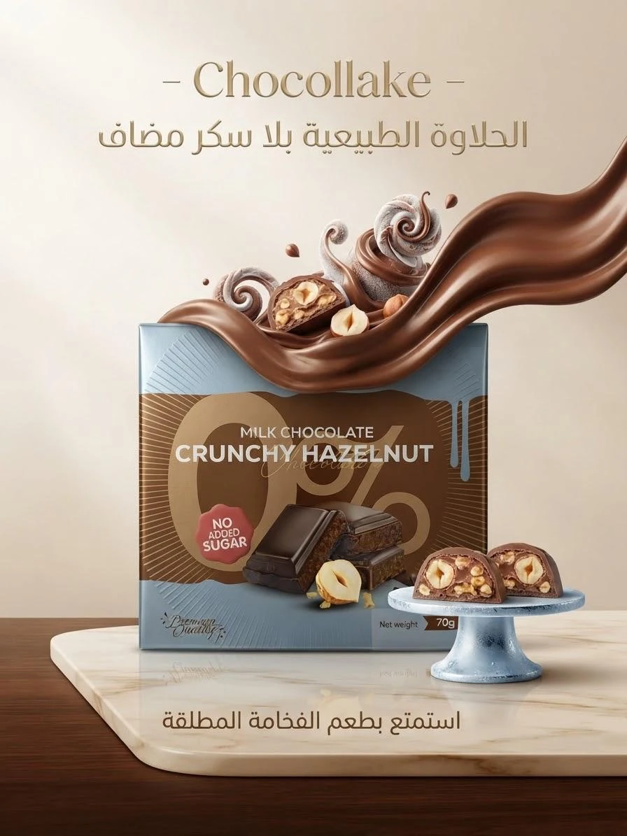 Hazelnut Chocolate No Added Sugar 70g - CHOCO LAKE