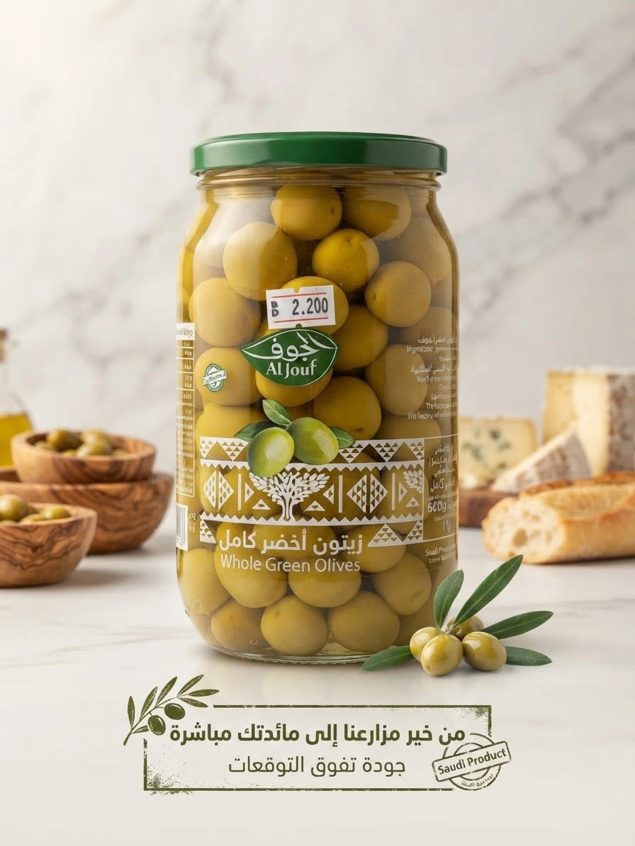 Whole Green Olives 1kg - Al-Jouf