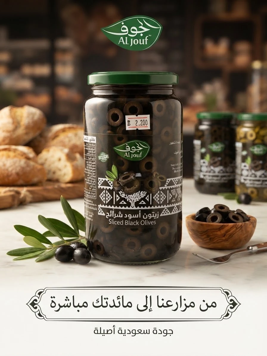 Sliced ​​Black Olives 1kg - Al-Jouf