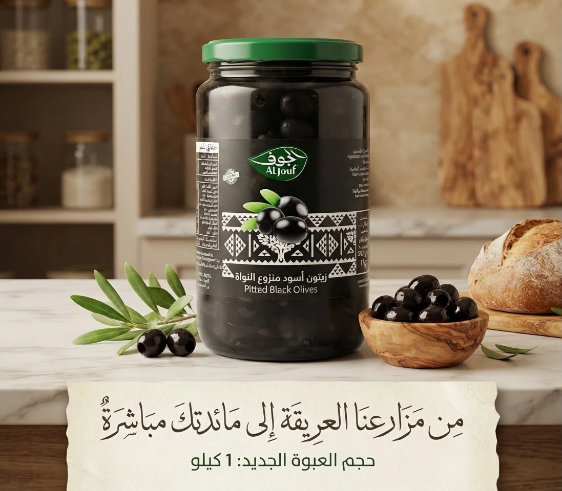 Pitted Black Olives 1kg - Al-Jouf