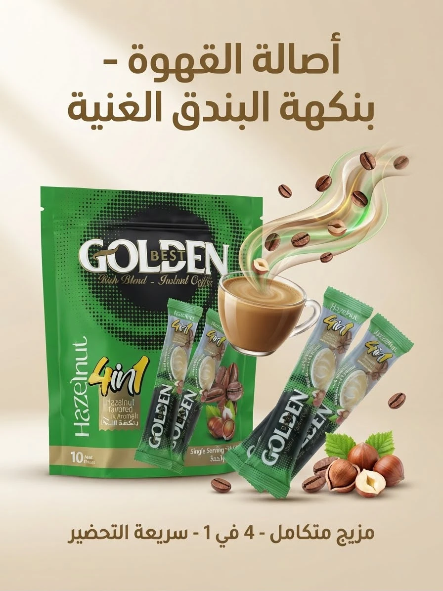 4in1 Hazelnut Coffee 10pcs*18G - GOLDEN BEST