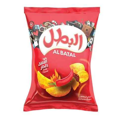 Al Batal Hot Chili Flavored Chips 12g x 20 - Al Batal