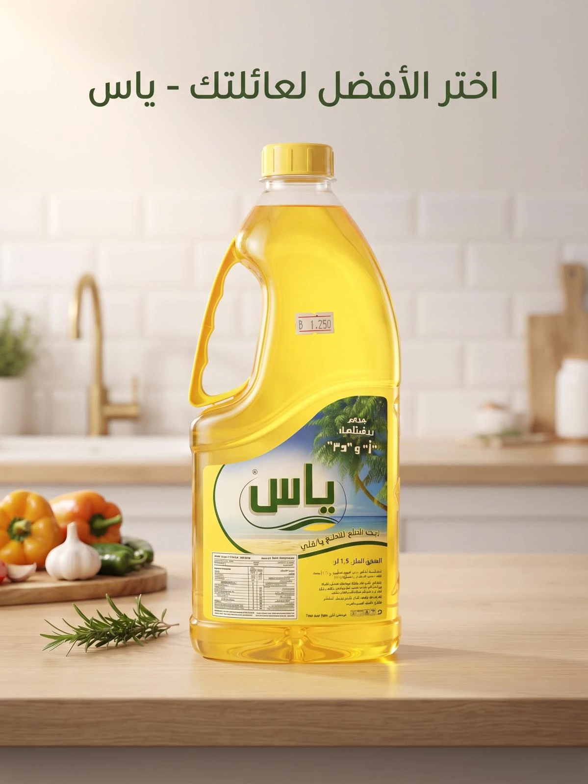 Vegetable oil for cooking and frying 1.5L - Yas